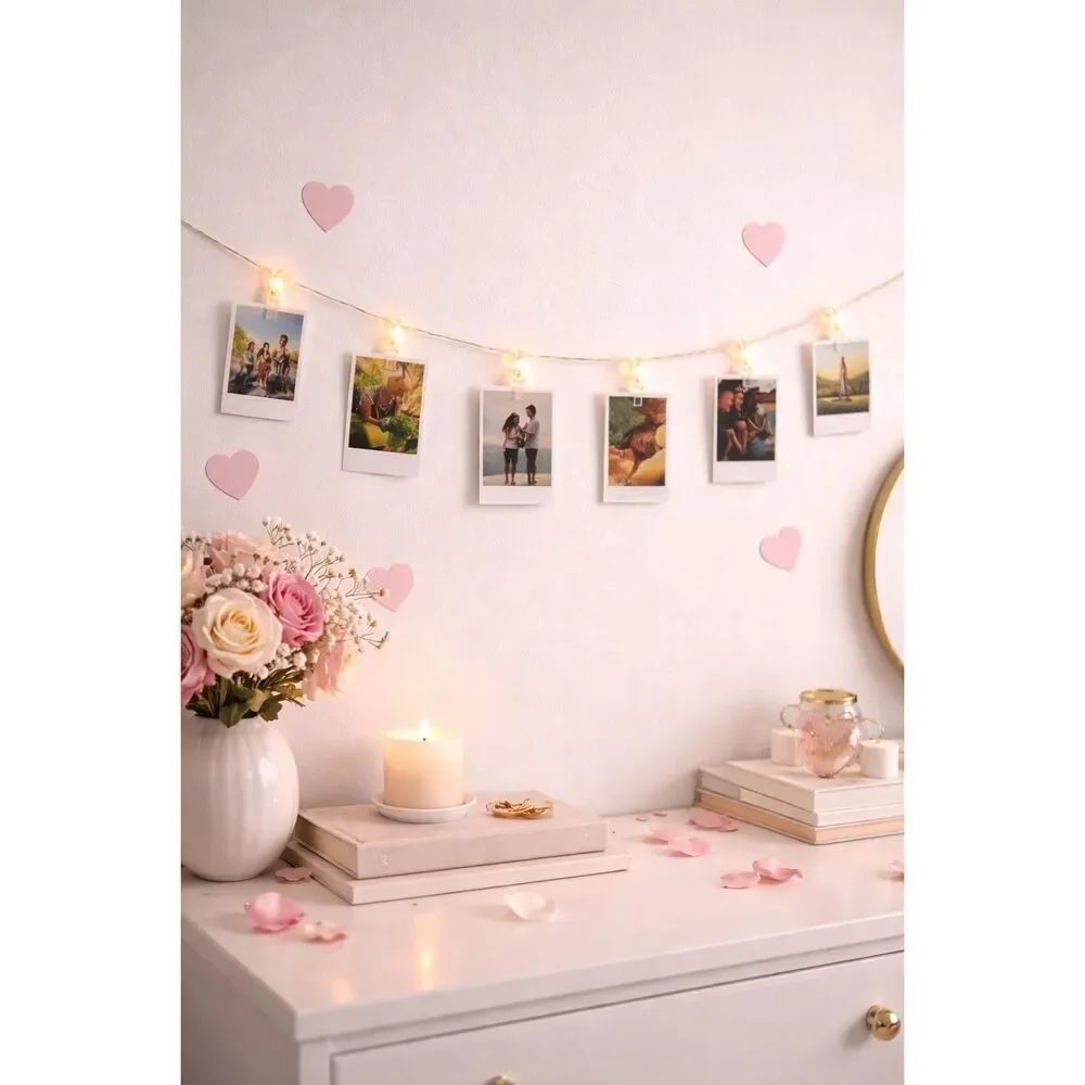 LED Photo Clip String Lights, 10 Warm White Clips, 3.9 ft, Battery Powered